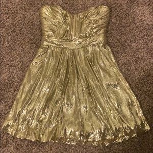 Gold Sequin Badgley Mischka Mini Dress